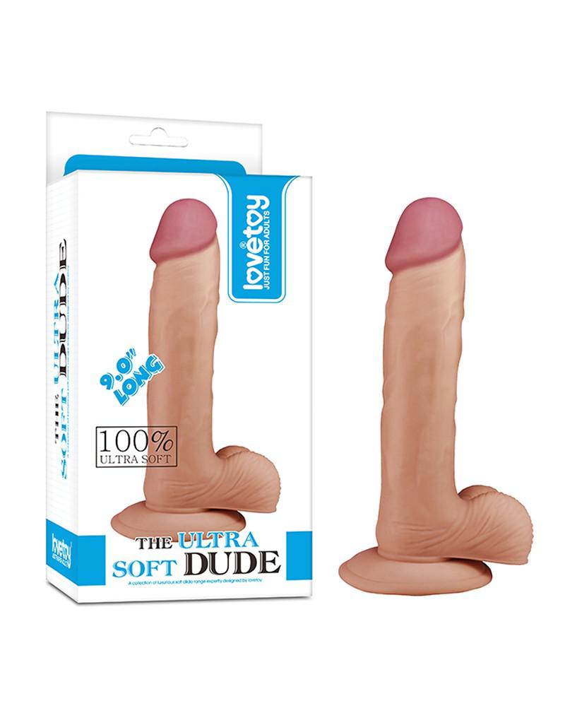 LoveToy - The Ultra Soft Dude - Realistische Dildo - 23 cm x 4,1 cm-Erotiekvoordeel.nl