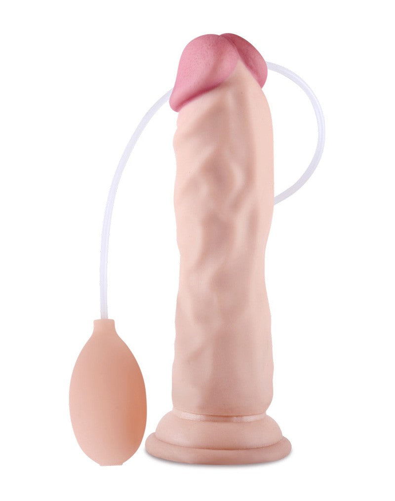LoveToy - Zachte Spuitende Dildo - Met Squirt Functie - 21 cm - Lichte Huidskleur-Erotiekvoordeel.nl