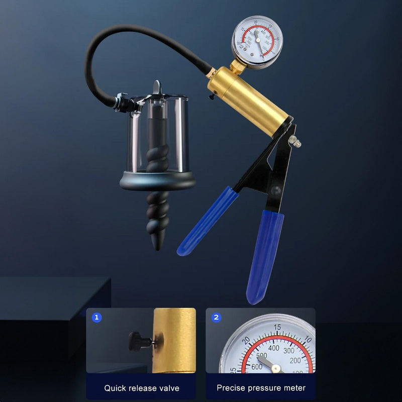 LuvPump - Rosebud Pump - Manual Anal Pump - Double Stimulation - Brass Pump Pistol-Erotiekvoordeel.nl