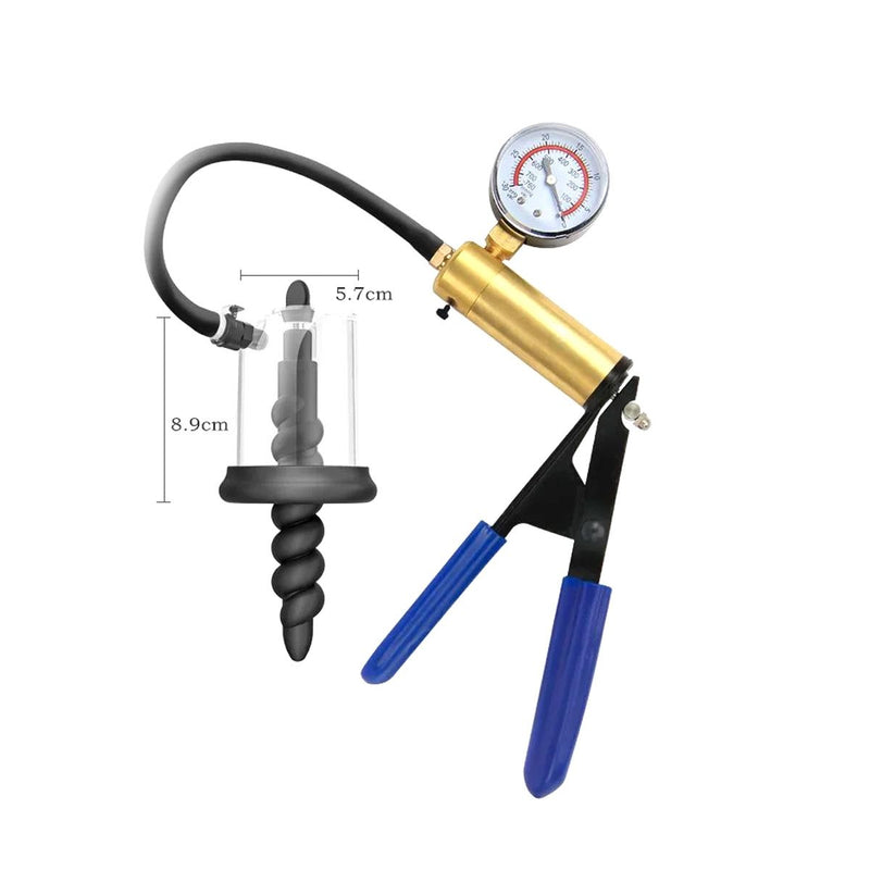 LuvPump - Rosebud Pump - Manual Anal Pump - Dual Stimulation - Brass Pump Pistol-Erotiekvoordeel.nl