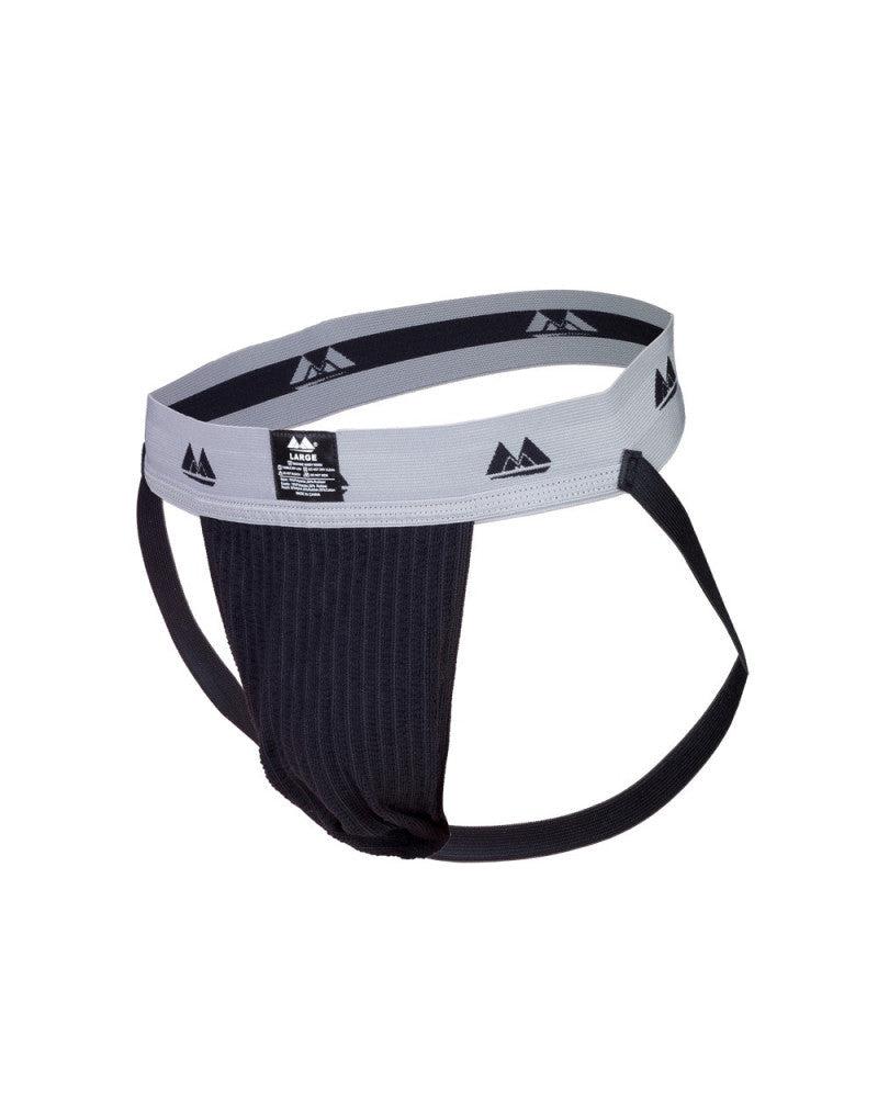MM - Jockstrap - Heren String - Tailleband 2 inch - Zwart/Grijs-Erotiekvoordeel.nl