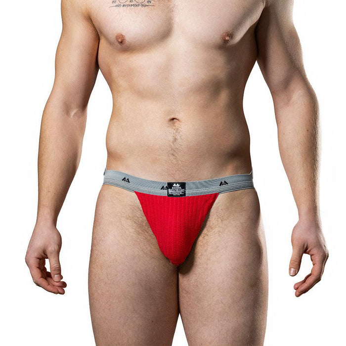 MM - Original Jock Collection - Jockstrap - Tailleband 2,5 cm - Rood/Grijs-Erotiekvoordeel.nl