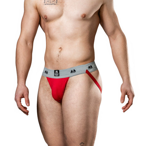 MM Original Jockstrap - Herenslip - Tailleband 5 cm - Rood/Grijs-Erotiekvoordeel.nl