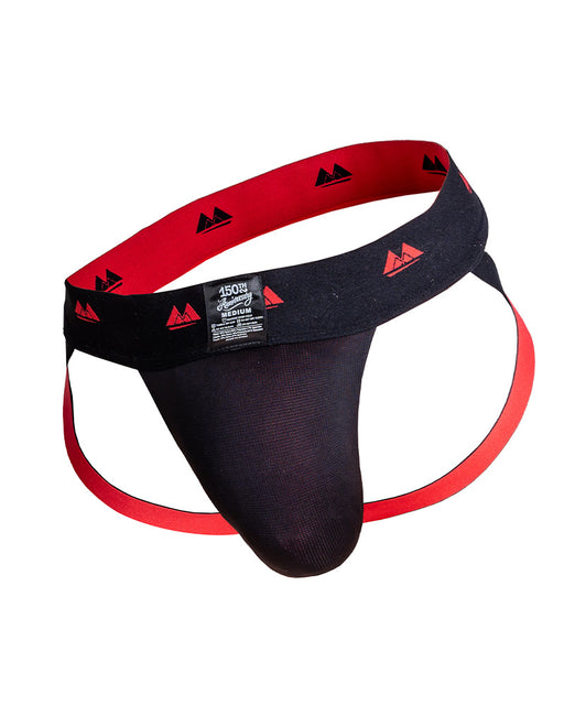 MM - REV2 - Odwracalny Jockstrap - Męskie Slipy - Pas W Talii 5 Cm - Czarny/Czerwony-Erotiekvoordeel.nl
