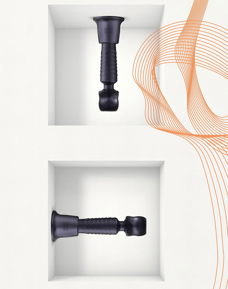 ManWan - Holden - Universal Wand Vibrator Holder with Suction Cup - Black Plum - Erotiekvoordeel.nl
