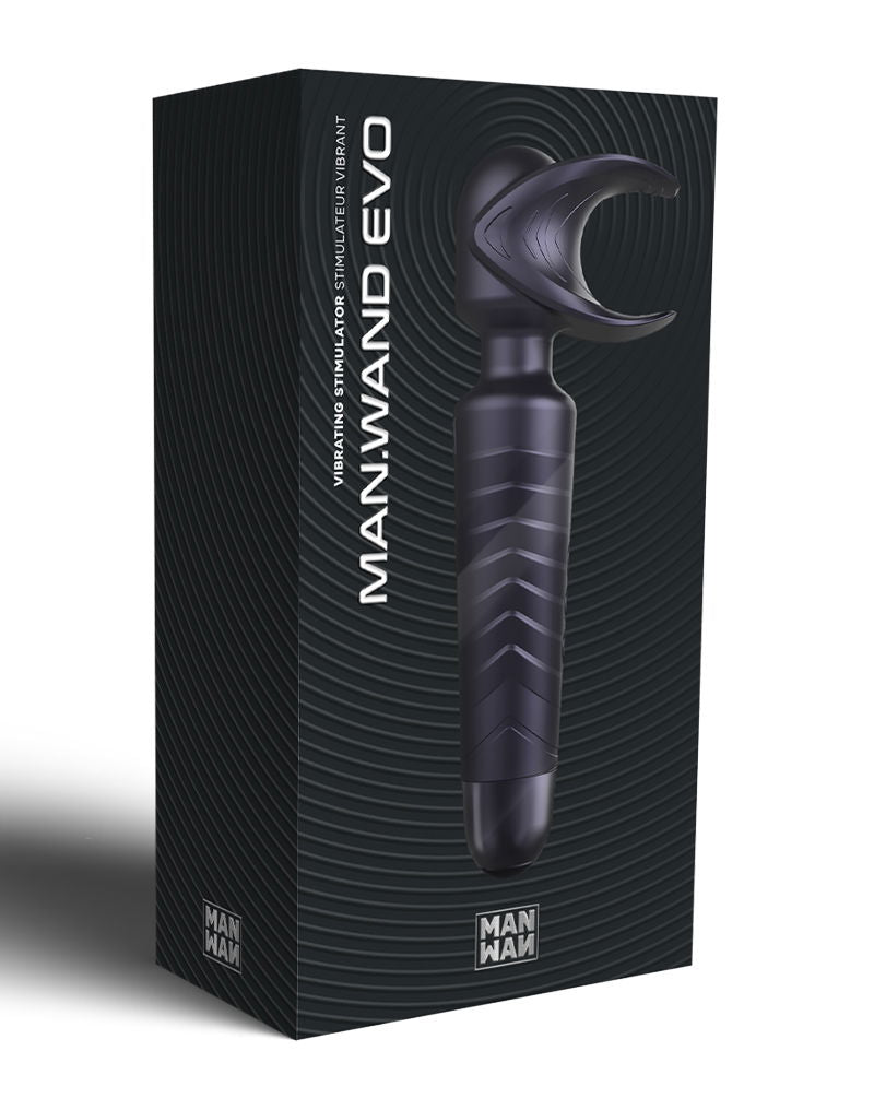 ManWan - Man.Wand EVO - Rechargeable Masturbator and Wand Vibrator - Black Plum-Erotiekvoordeel.nl