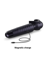 ManWan - Man.Wand EVO - Rechargeable Masturbator and Wand Vibrator - Black Plum-Erotiekvoordeel.nl