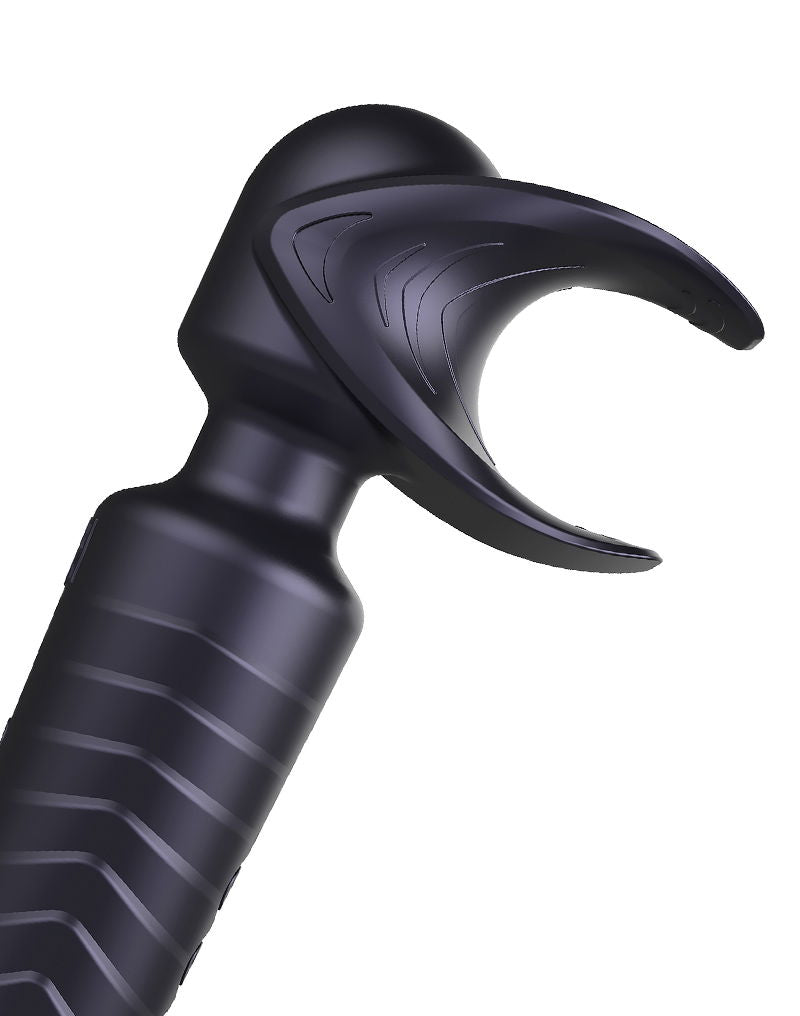 ManWan - Man.Wand EVO - Rechargeable Masturbator and Wand Vibrator - Black Plum-Erotiekvoordeel.nl