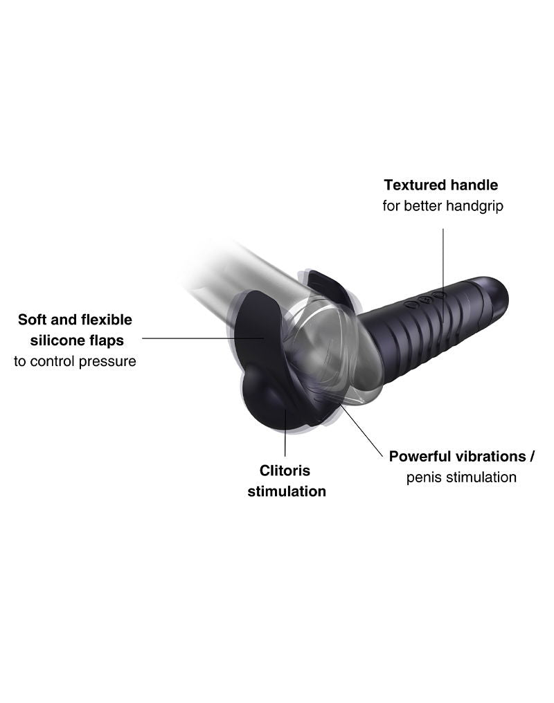ManWan - Man.Wand EVO - Rechargeable Masturbator and Wand Vibrator - Black Plum-Erotiekvoordeel.nl