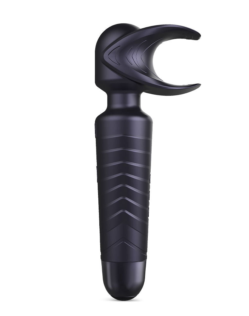 ManWan - Man. Wand EVO - Rechargeable Masturbator and Wand Vibrator - Black Plum-Erotiekvoordeel.nl