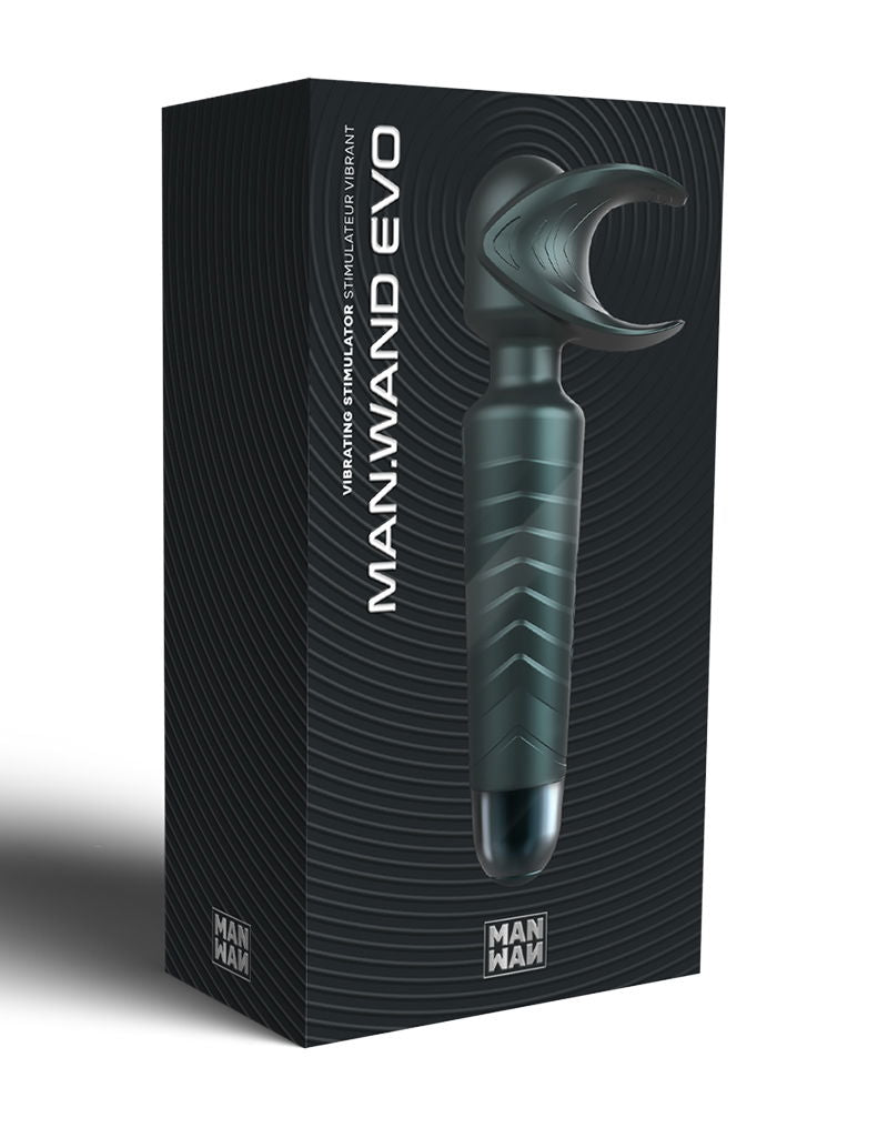 ManWan - Man.Wand EVO - Masturbateur rechargeable et vibromasseur à main - Gris pin - Erotiekvoordeel.nl