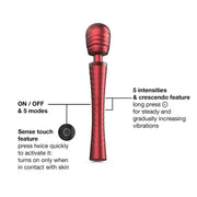 ManWan - Man.Wand Edgy - Wand Vibrator for Her & Him - Red Velvet-Erotiekvoordeel.nl