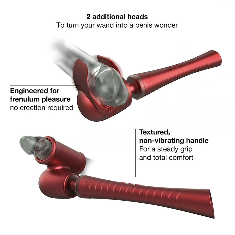 ManWan - Man.Wand Edgy - Wand Vibrator for Her & Him - Red Velvet-Erotiekvoordeel.nl