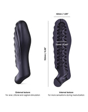 ManWan - Ryzer - Extenseur pénien et manchon de masturbation souple - Black Plum-Erotiekvoordeel.nl