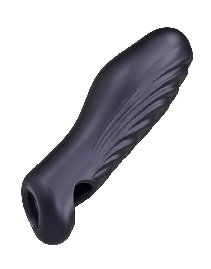 ManWan - Ryzer - Extenseur pénien et manchon de masturbation souple - Black Plum-Erotiekvoordeel.nl