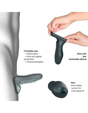 ManWan - Ryzer - Extenseur pénien et manchon de masturbation souple - Pine Grey-Erotiekvoordeel.nl