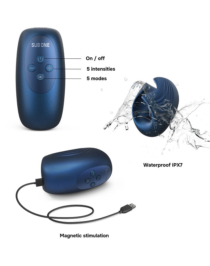 ManWan - Sub One - Vibrating Masturbator with Tapping Feature - Stellar Blue-Erotiekvoordeel.nl