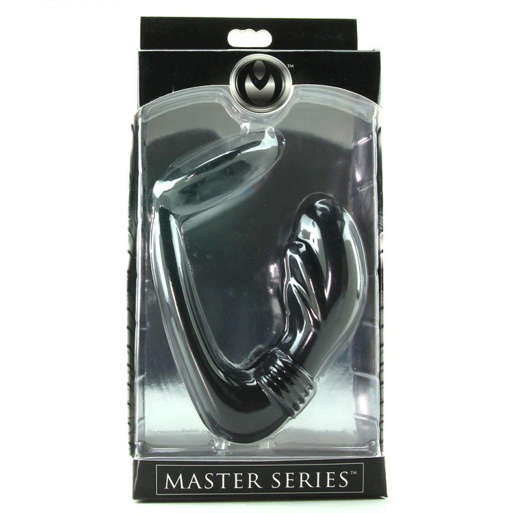 Master Series - Cobra - Siliconen P-Spot Massager en Cockring - Zwart-Erotiekvoordeel.nl