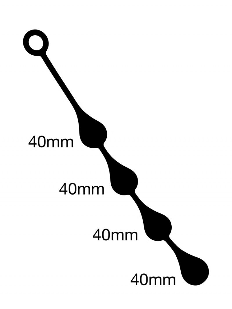 Mister B - Perles anales - 4 Anal Drops - Silicone - Noir - Erotiekvoordeel.nl