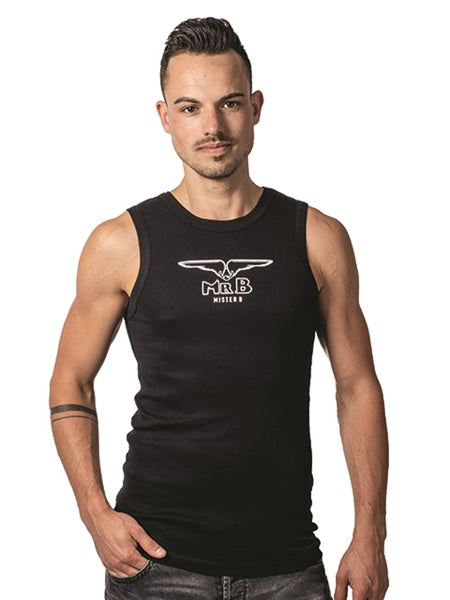 Camiseta sin mangas Mister B negra - Atrevida, ajustada y con estilo - Erotiekvoordeel.nl