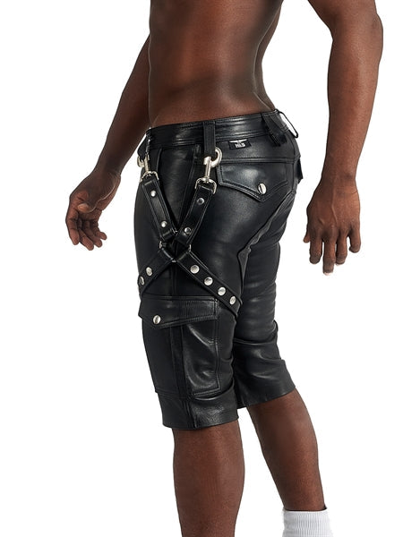 Mister B - Zwart Lederen Beenharnas - Tuigje - Verkrijgbaar in S/M en L/XL-Erotiekvoordeel.nl