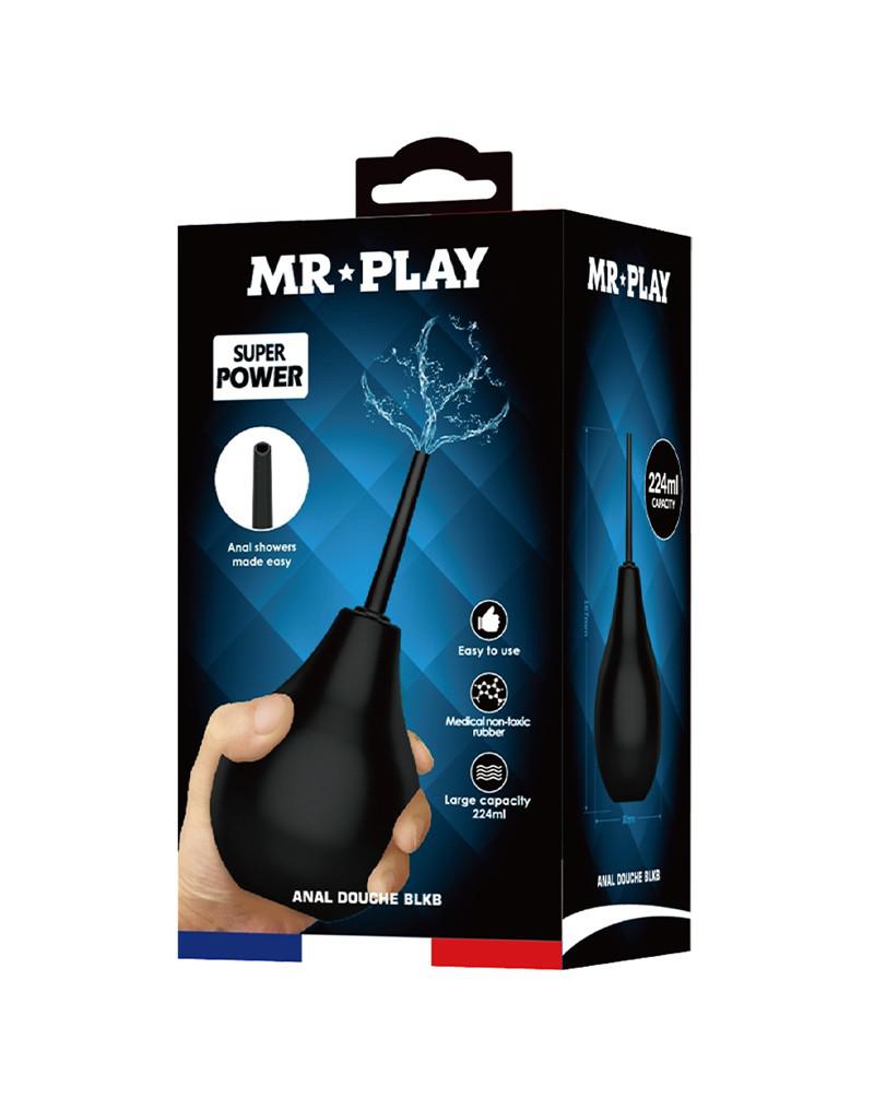 Mr. Play - Anaal Douche - Handzaam Model - Smalle Canule - Zwart-Erotiekvoordeel.nl