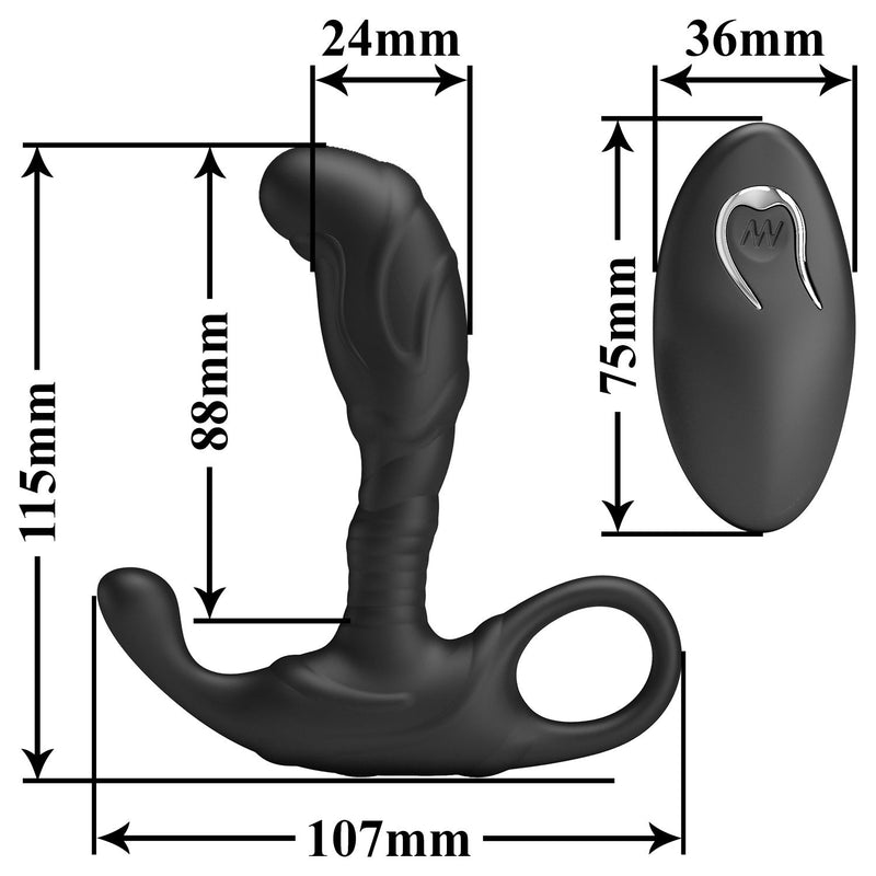Mr. Play - Super Power - Prostate Stimulator with Remote Control - Zwart-Erotiekvoordeel.nl
