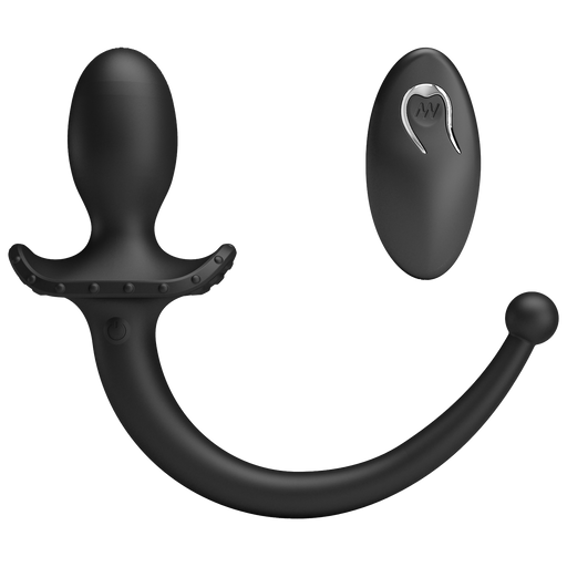 Mr. Play - Super Power - Vibrating Dog Tail Butt Plug with Remote Control - Black-Erotiekvoordeel.nl