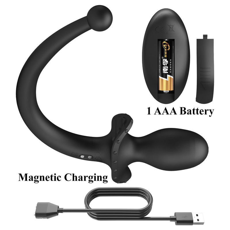 Mr. Play - Super Power - Vibrating Dog Tail Butt Plug with Remote Control - Black-Erotiekvoordeel.nl