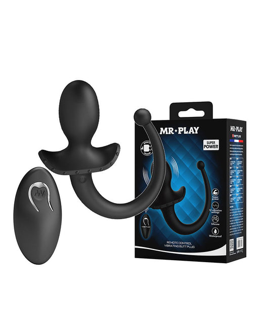 Mr. Play - Super Power - Vibrating Dog Tail Butt Plug with Remote Control - Black-Erotiekvoordeel.nl
