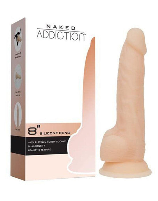 Naked Addiction - Dubbellaags Siliconen Dildo Met Zuignap Met Incredifeel Technologie 21.5 cm-Erotiekvoordeel.nl