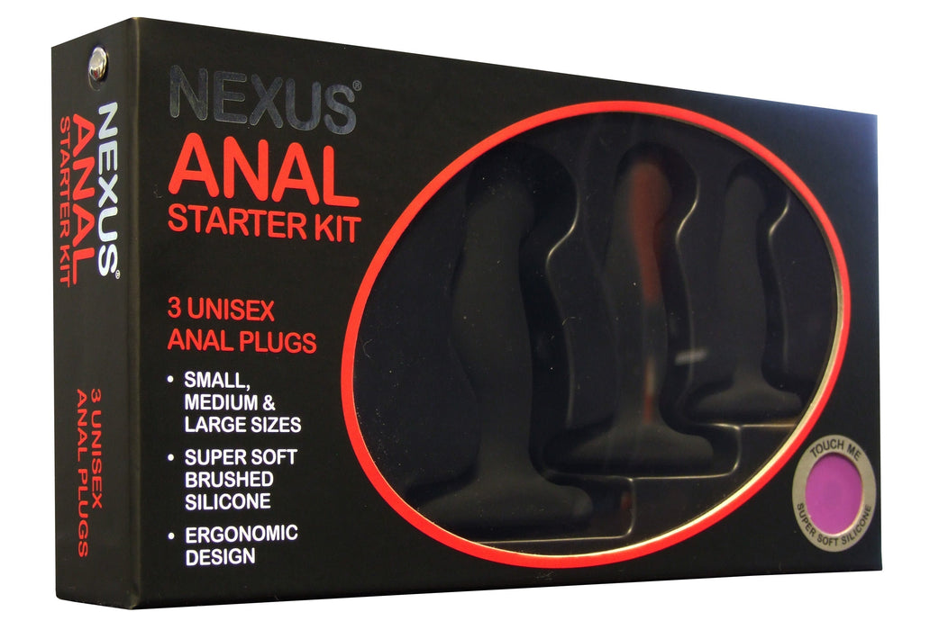 Nexus - Anal Starter Kit - 3 Siliconen Buttplugs - 3 maten - Zwart-Erotiekvoordeel.nl