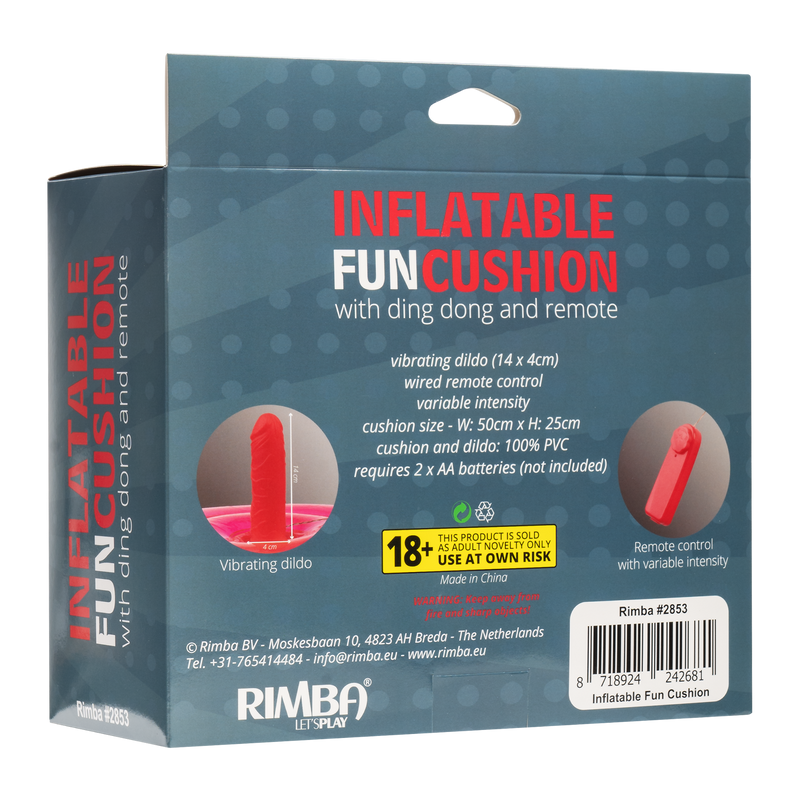 Inflatable Dildo Pouf Cushion - with Ding Dong and remote control - Pink-Erotiekvoordeel.nl