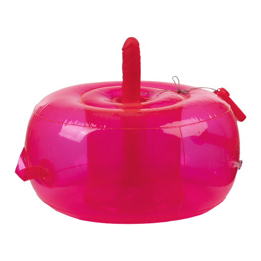 Puf con consolador inflable - con Ding Dong y mando a distancia - Rosa - Erotiekvoordeel.nl