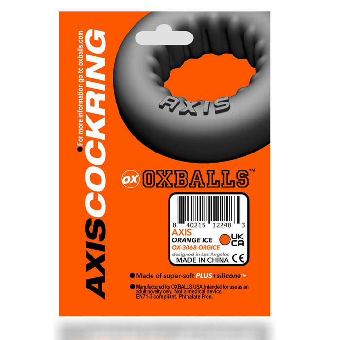 Oxballs - AXIS Ribbed Cockring Orange Ice-Erotiekvoordeel.nl