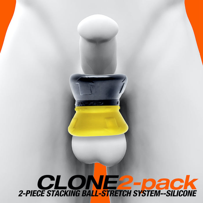 Oxballs - Clone Duo 2-pack Ballstretcher - Yellow / Black-Erotiekvoordeel.nl
