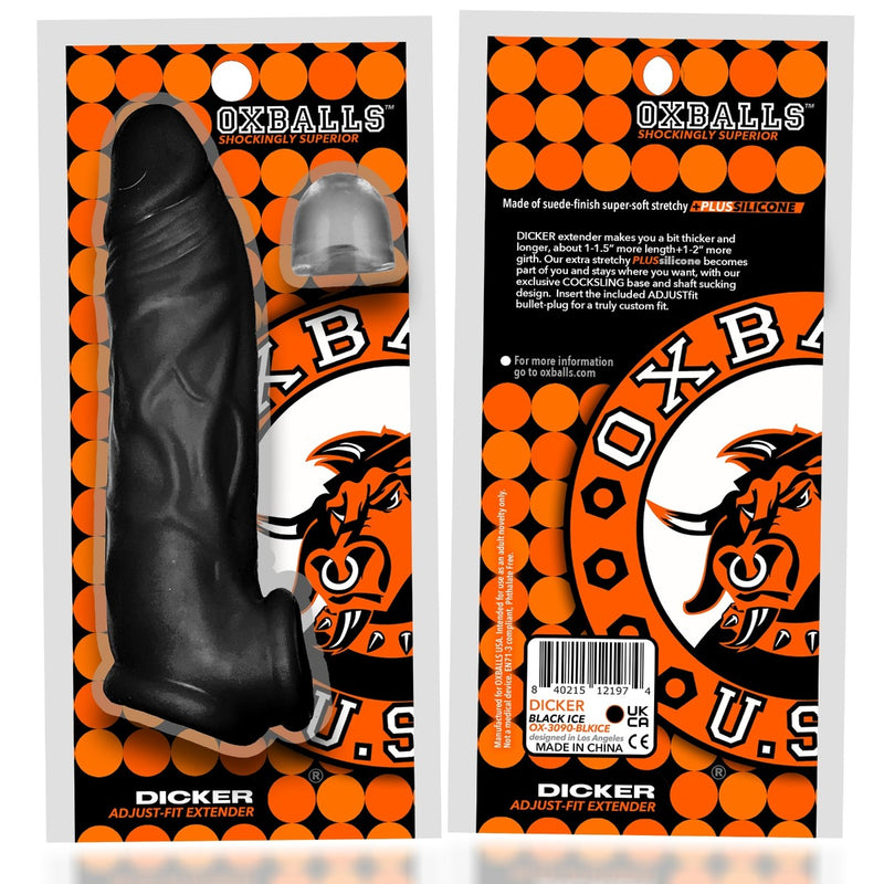 Oxballs - Dicker - Guaina per pene Ultra-Slim - Black Ice-Erotiekvoordeel.nl