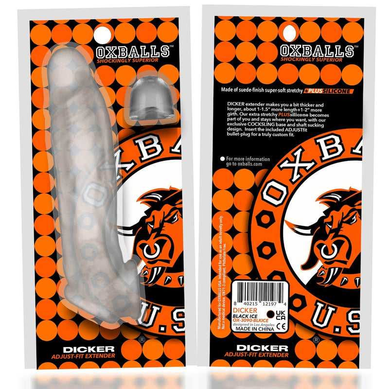 Oxballs - Dicker - Ultra-Slim Penis Sleeve - Clear Ice - Erotiekvoordeel.nl