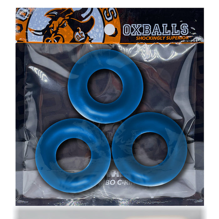 Oxballs - Fat Willy - Cockring - 3 stuks - Blauw-Erotiekvoordeel.nl