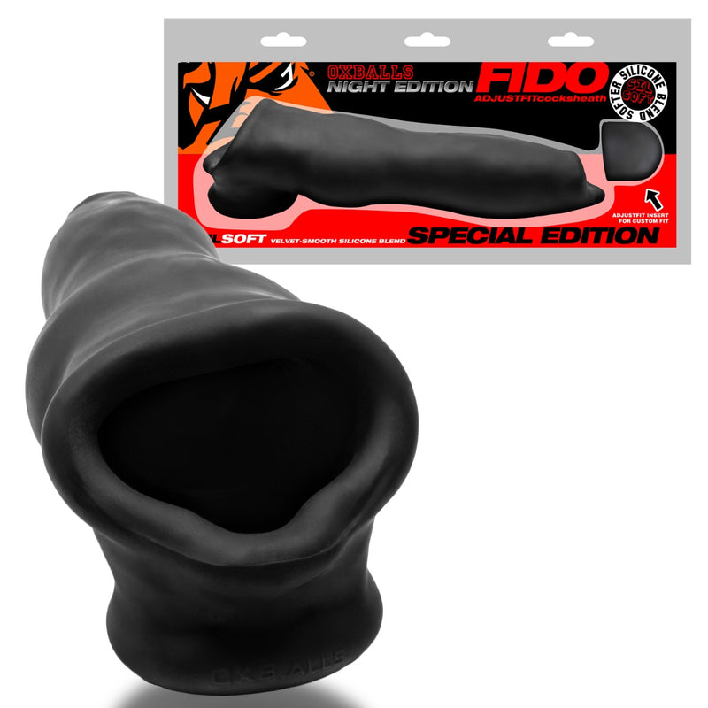 Oxballs - Fido - Puppy Play Penis-Hülle - Night Edition - Silikon/TPR - Schwarz - Erotiekvoordeel.nl