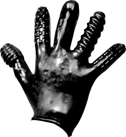 Oxballs - Guanto Finger Fuck con rilievi - Nero-Erotiekvoordeel.nl