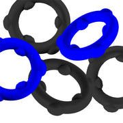 Oxballs - Gearheads - Spinner Cockring Set - 5 pieces - Blue/Black-Erotiekvoordeel.nl