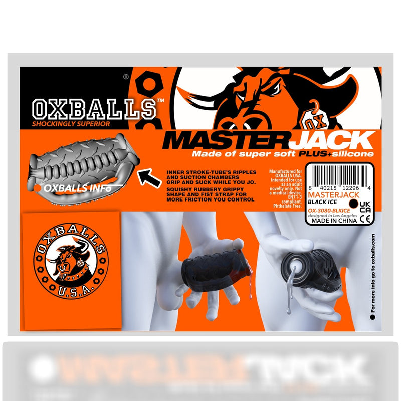 Oxballs Masterjack Stroker - Dubbelzijdig Siliconen - Black Ice-Erotiekvoordeel.nl