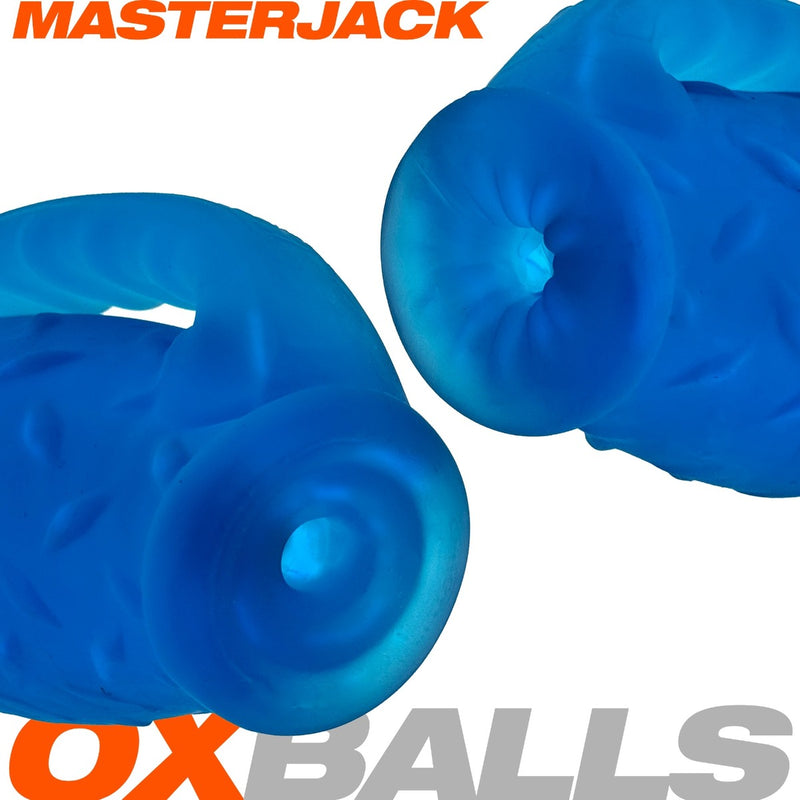 Oxballs Masterjack Stroker - Dwustronny Silikonowy - Blue Ice - Erotiekvoordeel.nl