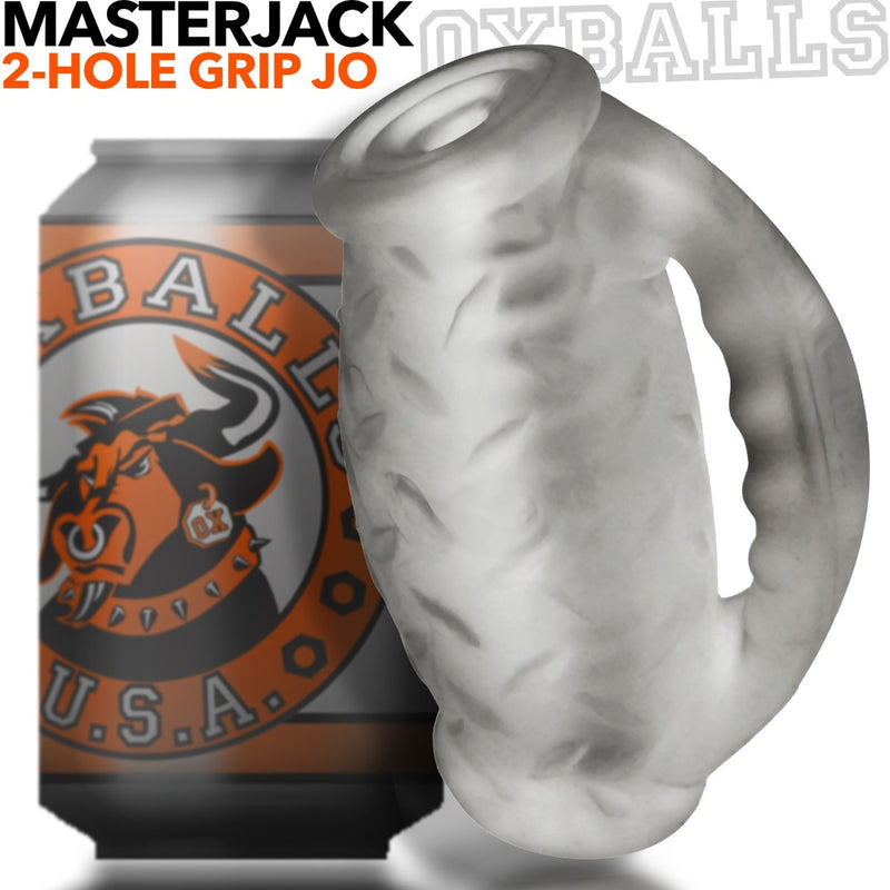 Oxballs Masterjack Stroker - Dwustronny Silikonowy - Clear Ice - Erotiekvoordeel.nl