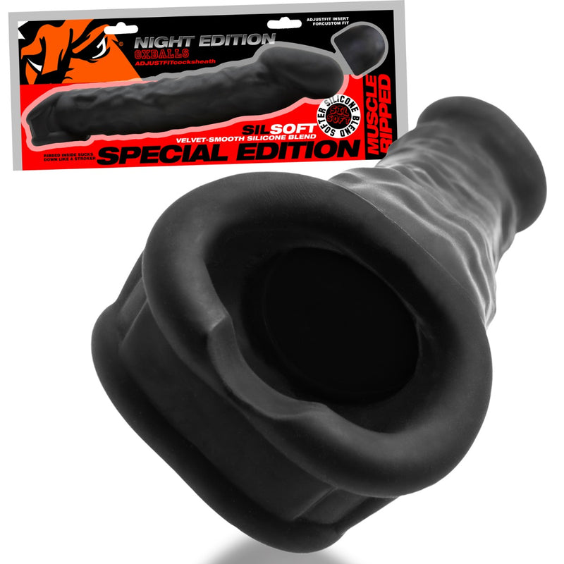 Oxballs - Muscle Ripped - Penis-Hülle - Night Edition - Silikon/TPR - Schwarz - Erotiekvoordeel.nl