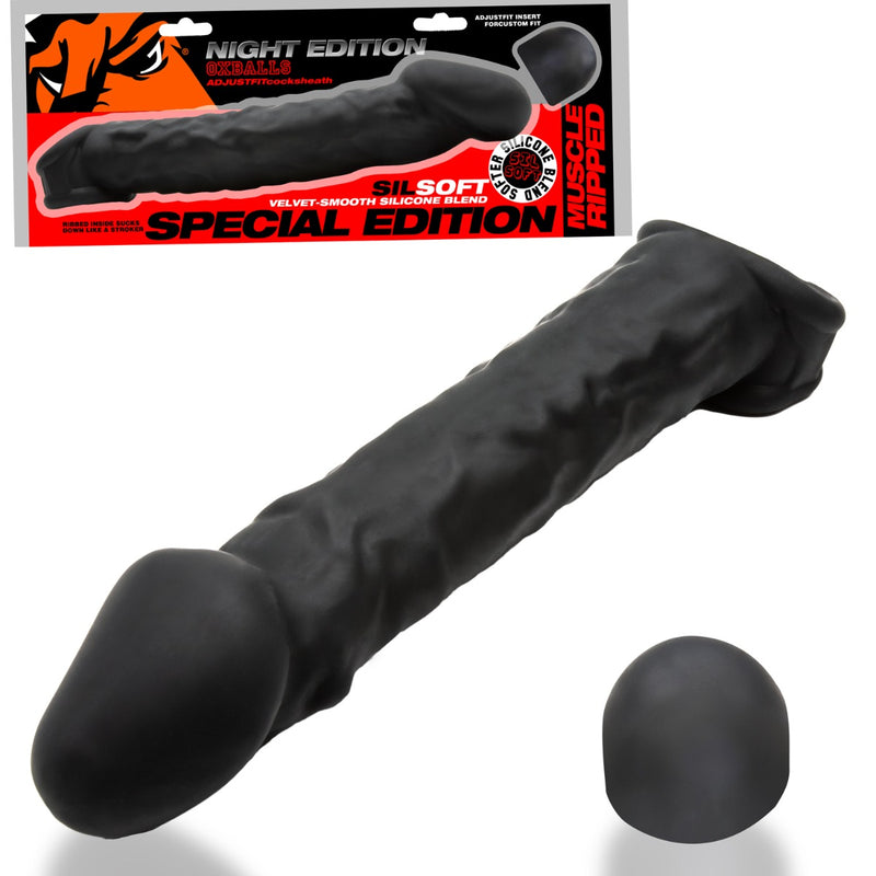 Oxballs - Muscle Ripped - Penis-Hülle - Night Edition - Silikon/TPR - Schwarz - Erotiekvoordeel.nl