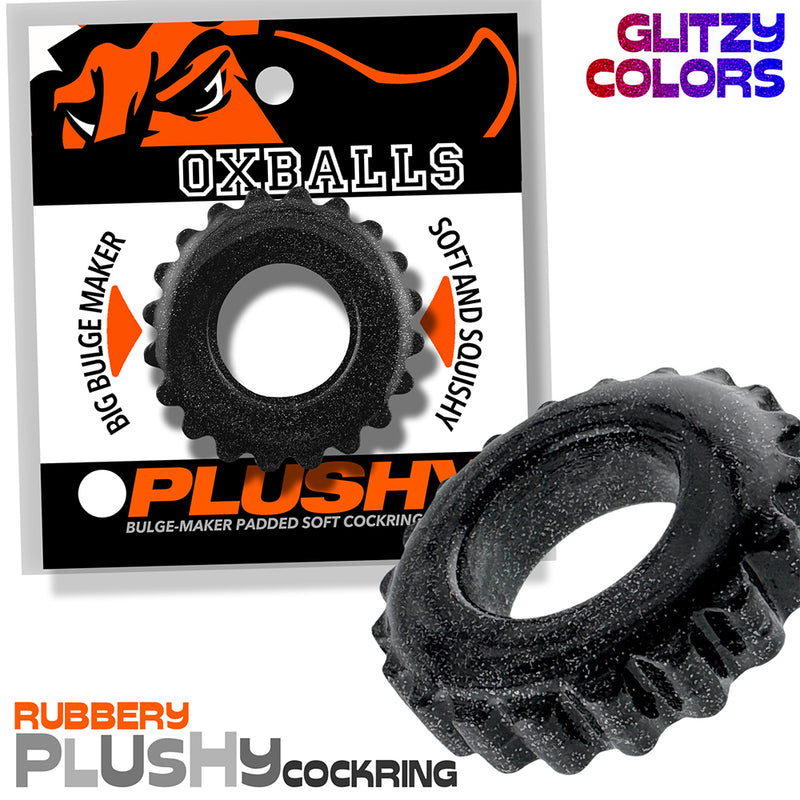 Oxballs - Plushy - Anello fallico – Black Mica-Erotiekvoordeel.nl