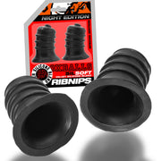 Oxballs - Ribnips - Succhiatori per capezzoli - Night Edition - Silicone/TPR - Nero-Erotiekvoordeel.nl