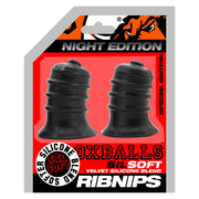 Oxballs - Ribnips - Succhiatori per capezzoli - Night Edition - Silicone/TPR - Nero-Erotiekvoordeel.nl